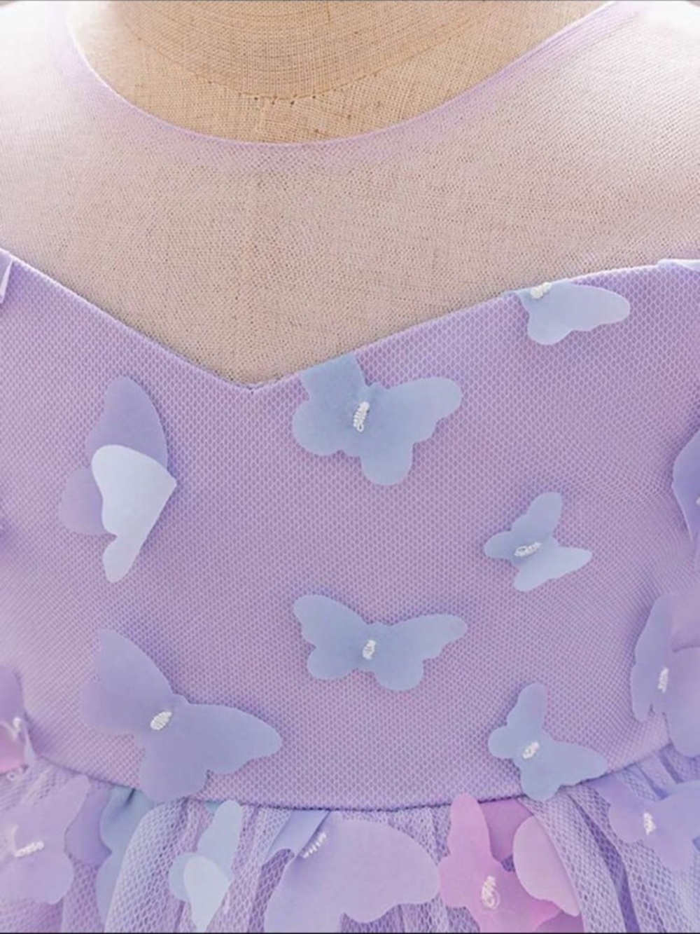 Pastel Purple Butterfly Tulle Dress 3D fluffy dress - Picture 3 of 5
